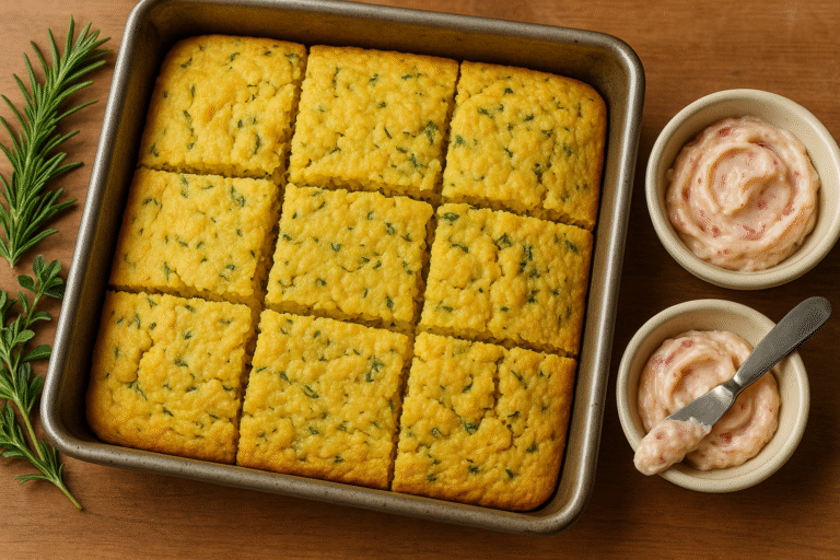 Saffron Walkers’ Herbal Cornbread with Rose Honey Butter