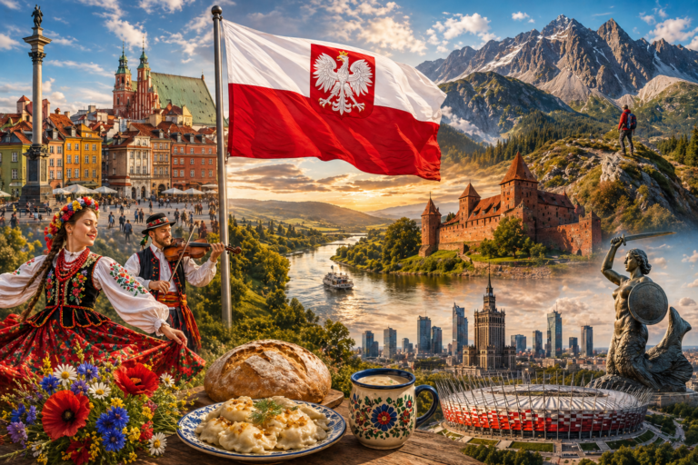 Celebrate Polish Flag Day on May 2 with the meaning of Poland’s red and white flag, Polish history, national pride, culture, traditions, food, music, travel, and heritage.